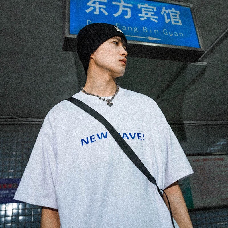 Áo thun tay lỡ form rộng - phông nam nữ cotton oversize - T shirt new wave a - 2N Unisex