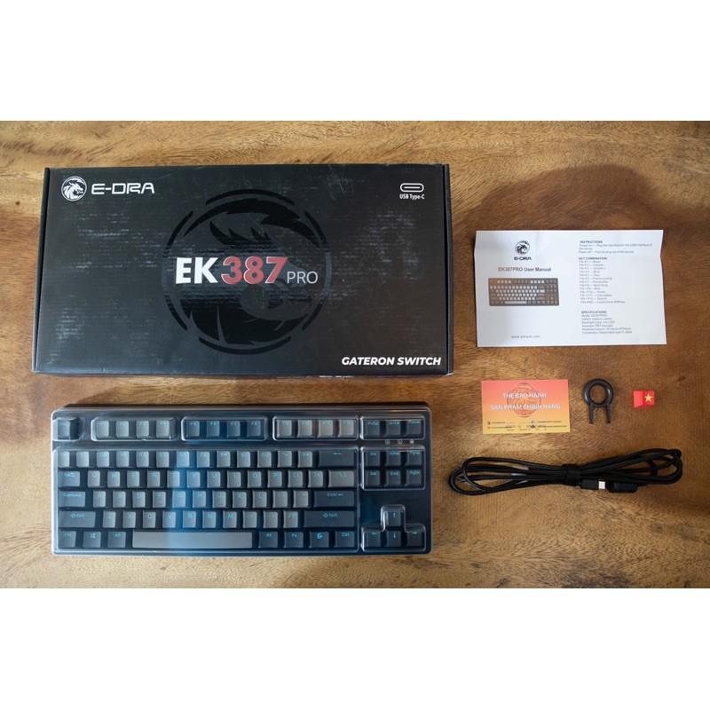 Bàn phím cơ Gaming E-DRA EK387 PRO GATERON - Bàn phím cơ TKL hot nhất 2021 - Hàng chính hãng