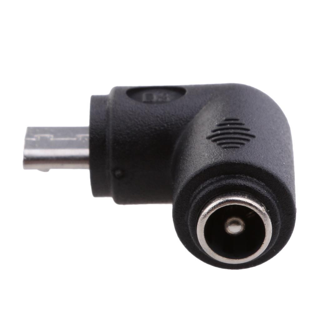 5x DC 5.5x2.1mm Female Socket to Micro USB Male Adapter Connector 90 Degree