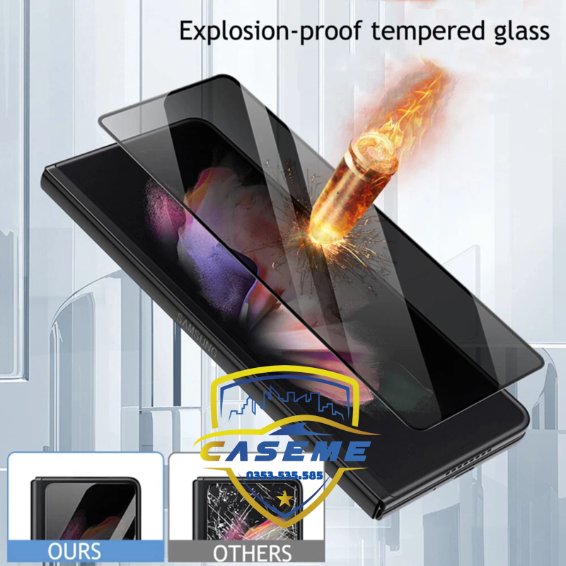 Kính Cường Lực Chống Nhìn Trộm Samsung Galaxy Z Fold5/ Z Fold6/Z Fold7 – Dán Full Màn Hình Ngoài - Hàng Nhập Khẩu