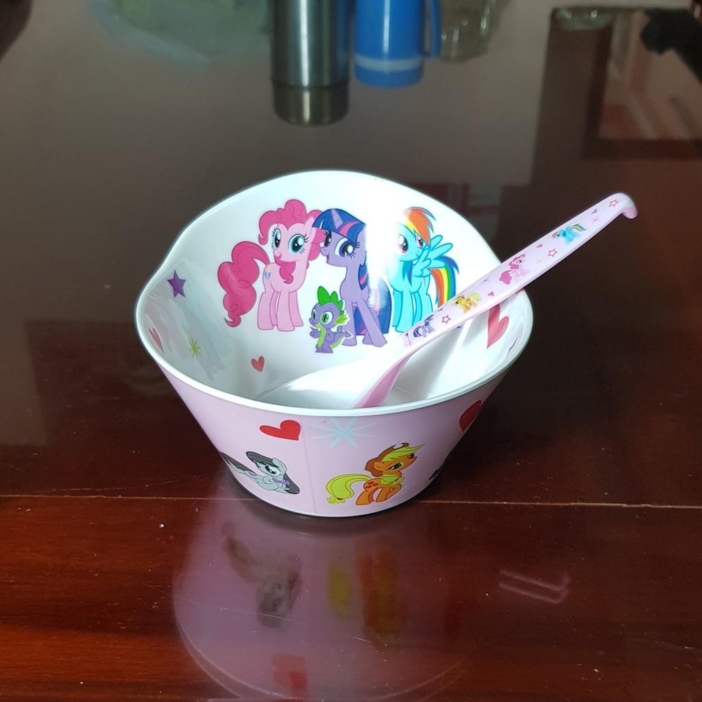 Bộ chén ăn,muỗng hoạt hình pony cho bé