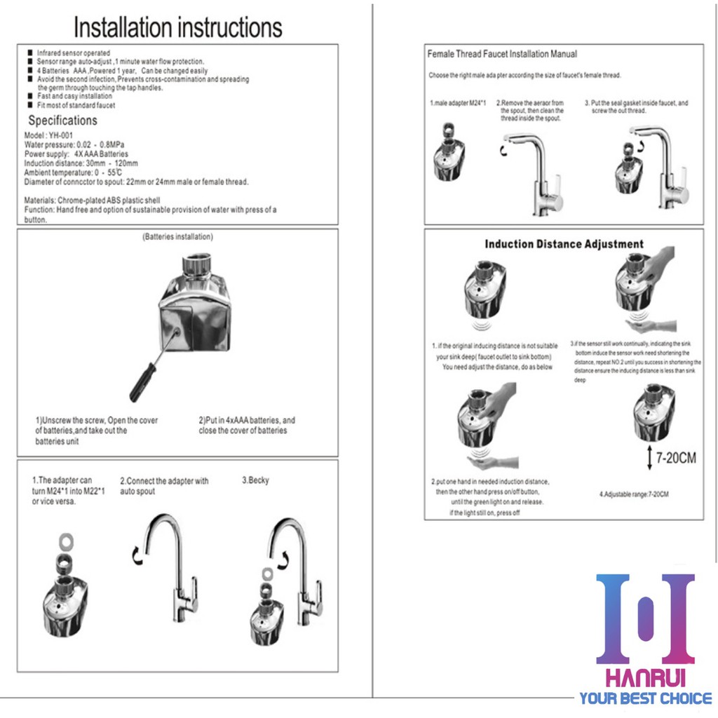Bộ xả nước cảm ứng tại vòi SilverHome