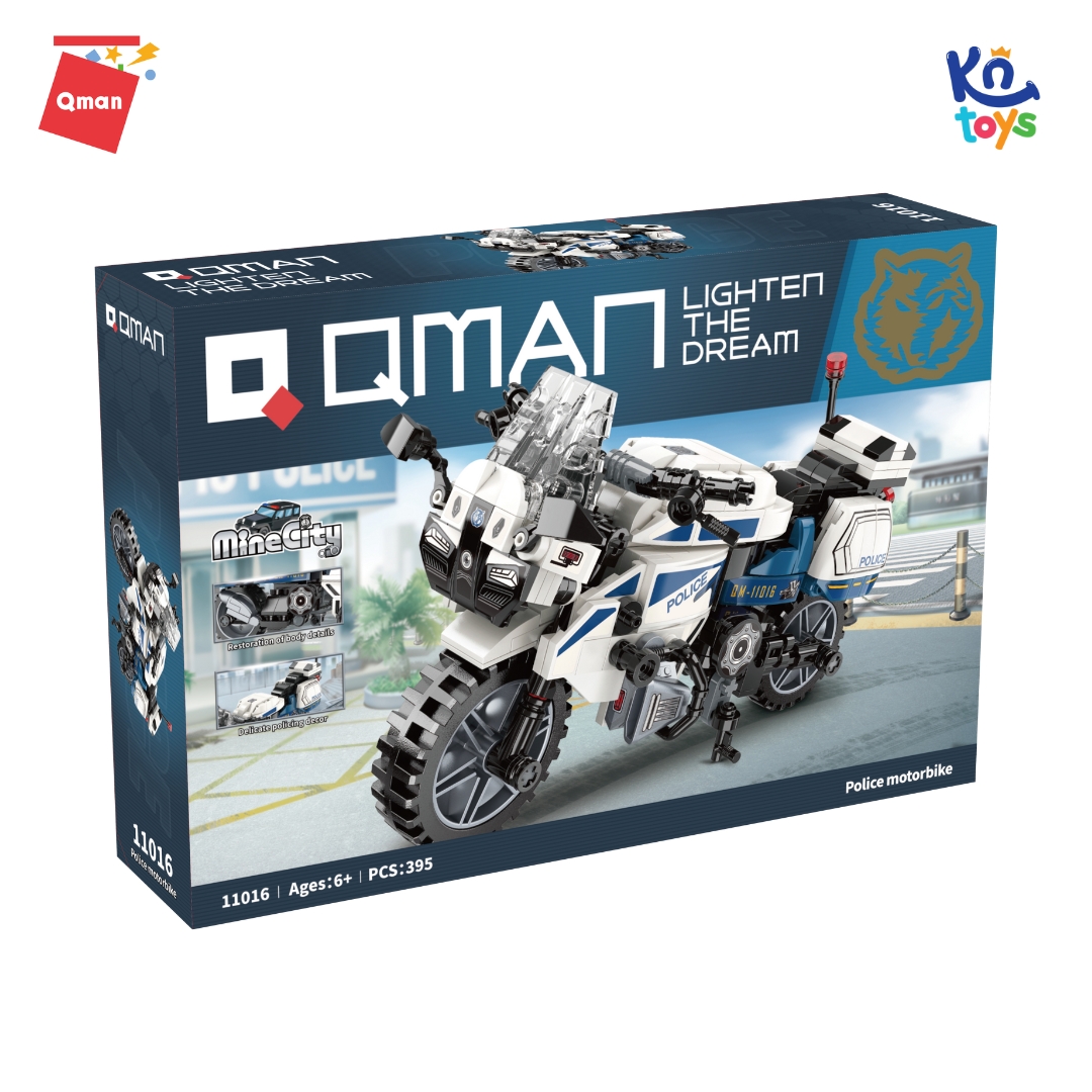 Đồ chơi xếp hình, lắp ráp Qman 11016 - Mô tô cảnh sát