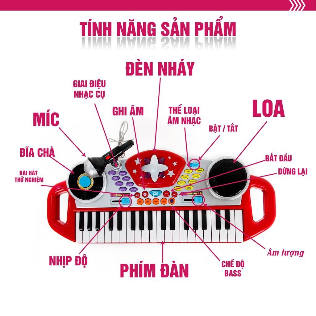 Đàn Organ Kèm Mic Và Bàn DJ Winfun 2068G