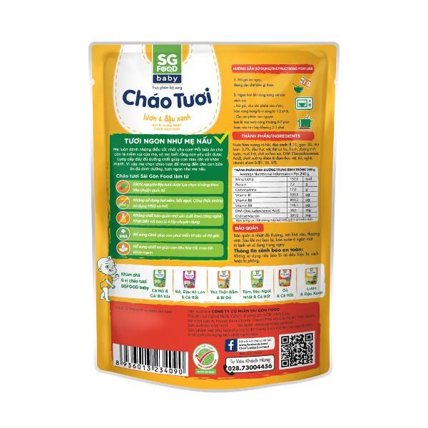 Cháo tươi Baby Sài Gòn Food Lươn &amp; Đậu xanh 240g