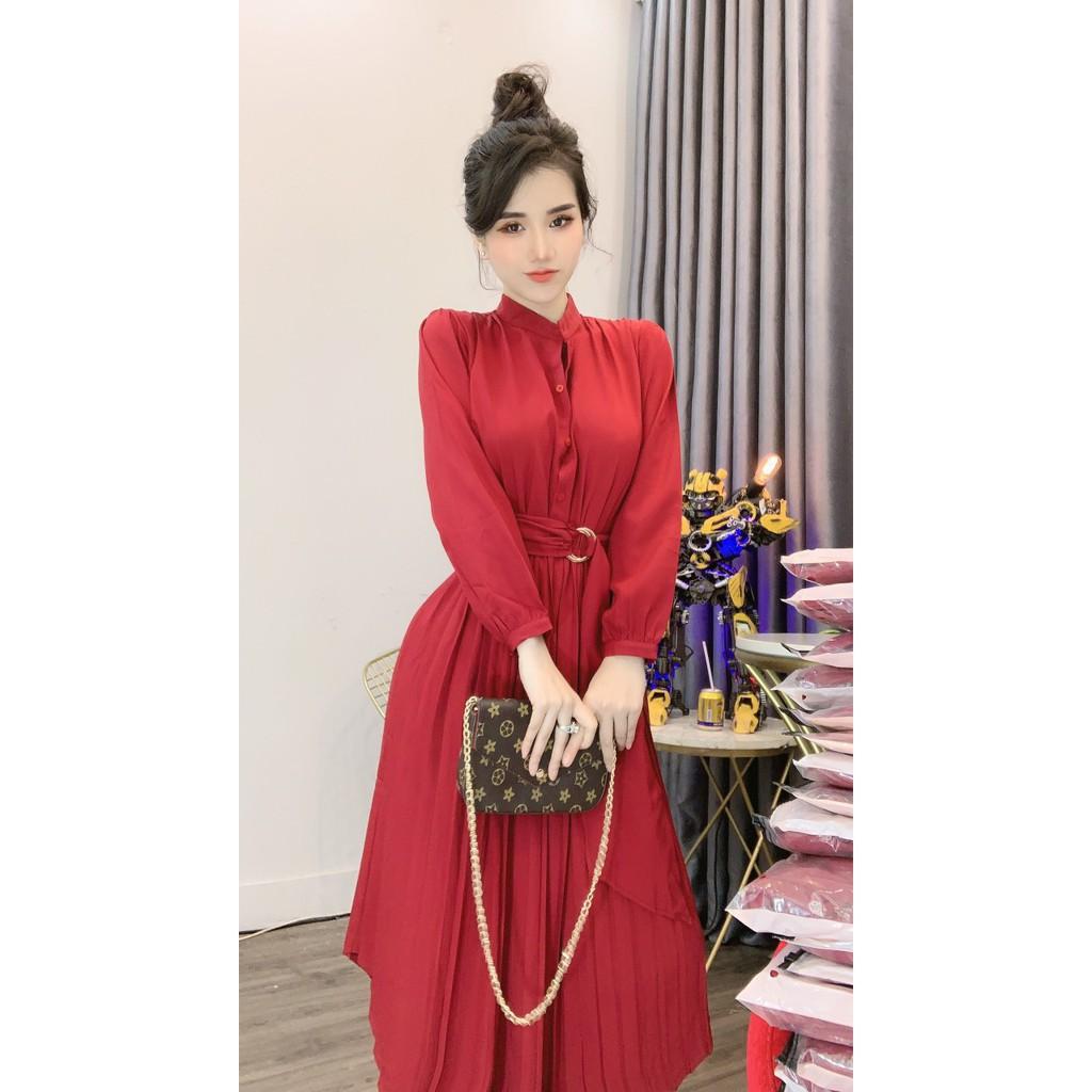 Váy Đỏ Kèm Nịt Tay Dài , Siêu Tôn Dáng Thời Trang Thanh Lịch Shop Hạt đậu nhỏ Boutique