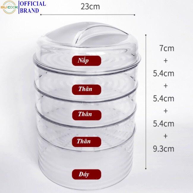 Lồng Bàn Đa Tầng, Khay Hộp Đậy Thức Ăn 5 Tầng - Giữ Nhiệt, Chống Bụi Và Côn Trùng