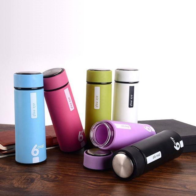 Bình Đựng Nước Giữ Nhiệt Đa Năng Bọc Nhựa Chống Nóng An Toàn Tiện Dụng 450Ml - Giao Màu Ngẫu Nhiên - Hàng Loại 1