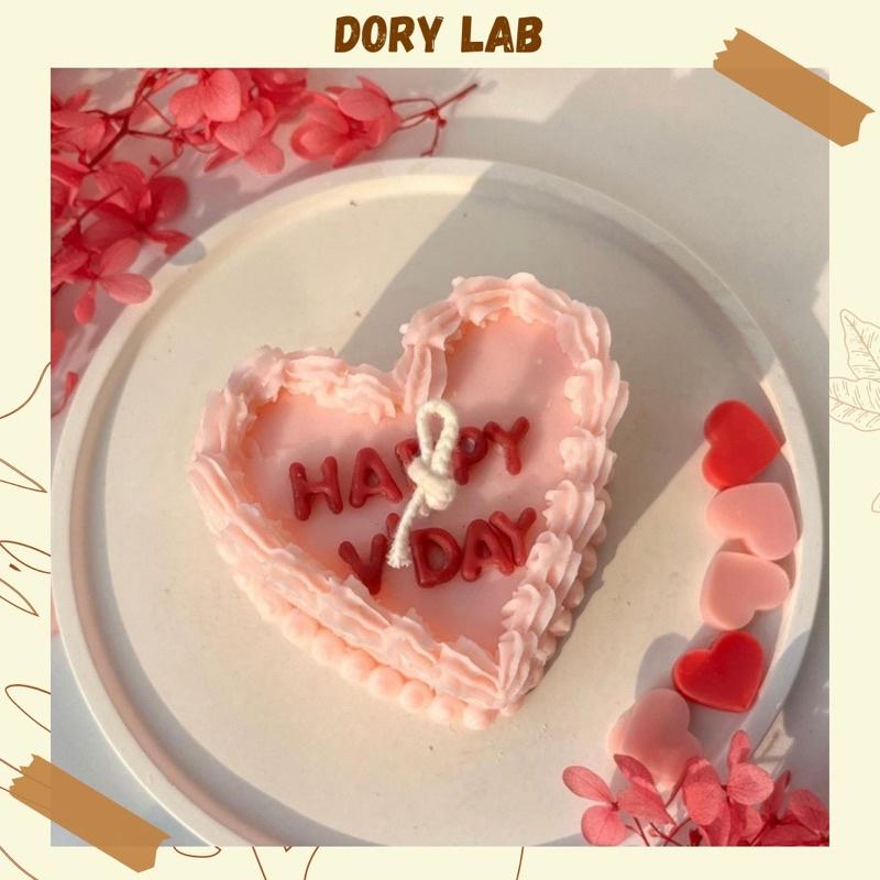 Nến Thơm Handmade Bánh Kem Trái Tim Trang Trí Theo Yêu Cầu - Dory Lab