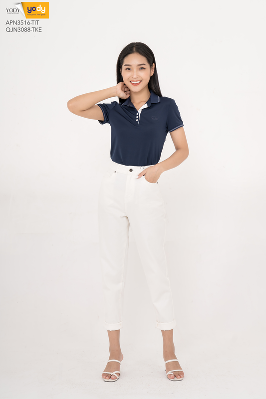 Áo Thun Polo Nữ YODY Chất Liệu Coolmax Lacoste Mền Mịn Và Thấm Hút Tốt - APN3516