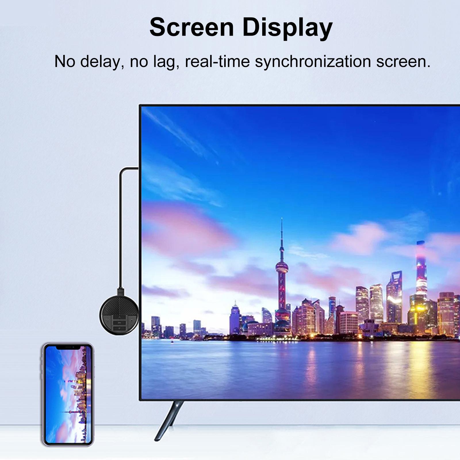 E8 Wireless HD Display Adapter Miracast TV Dongle with HD Cable for Streaming Wireless 1080P Screen Mirroring