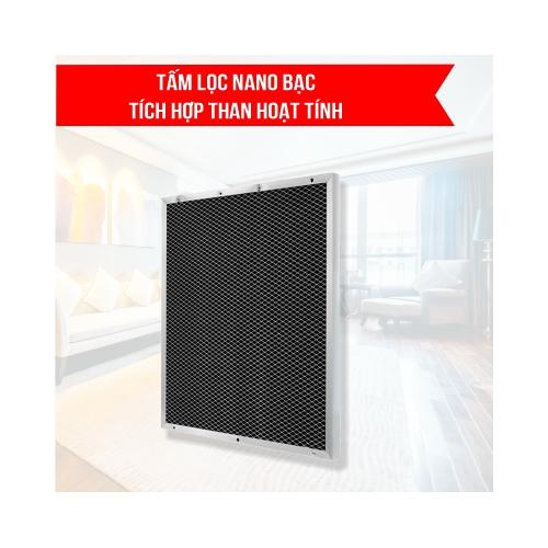 Tấm lọc Nano bạc tích hợp than hoạt tính diệt khuẩn, khử mùi, lọc bụi cho quạt điều hòa Rapido Hàng chính hãng