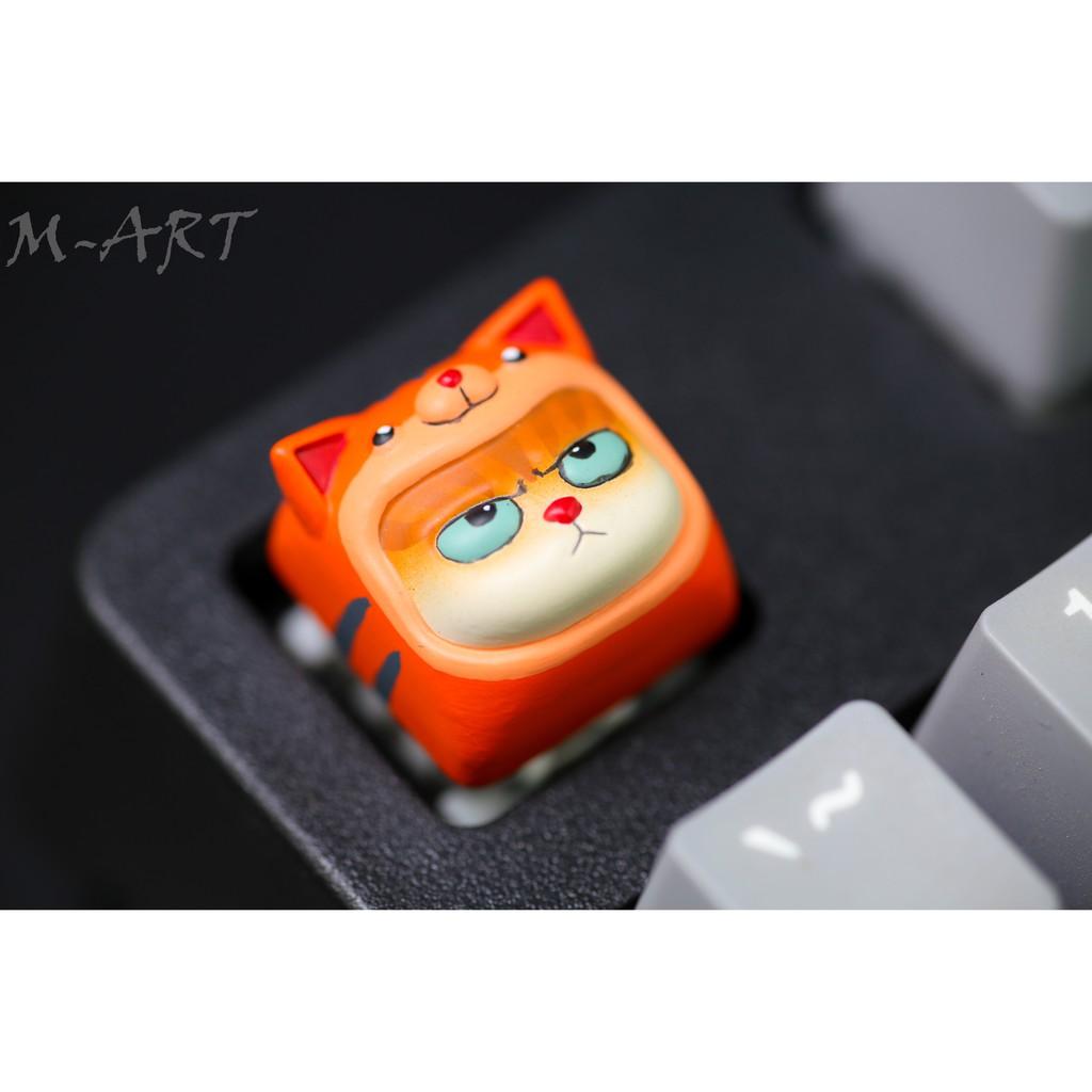 Keycap resin handmade mặt mèo giận dữ đáng yêu