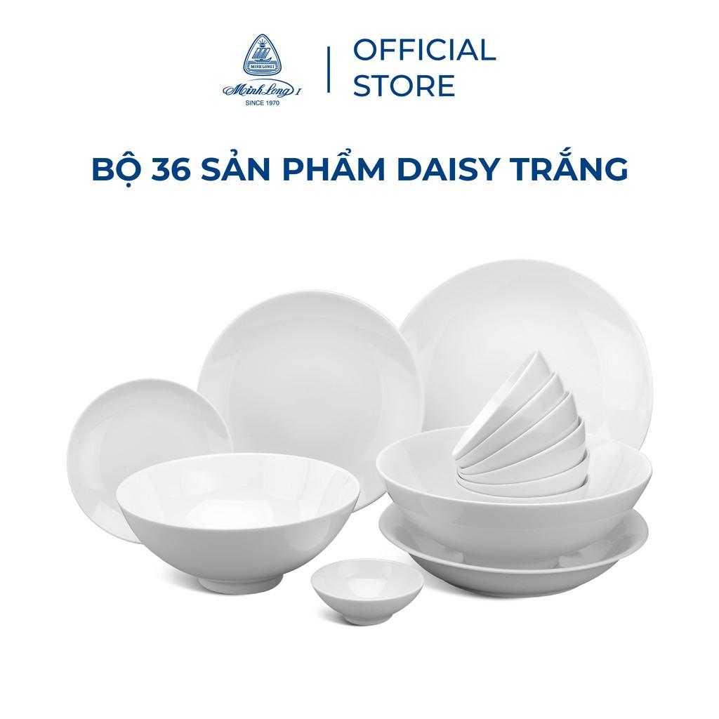 Bộ đồ ăn 10 người 36 sp  Daisy Trắng Sứ cao cấp Minh Long