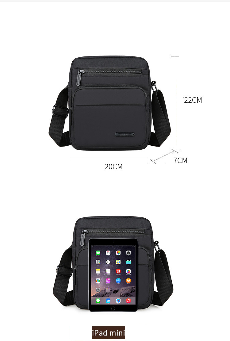 Túi Đeo Chéo Nam Nữ Thời Trang Trẻ Trung, Túi Đựng Ipad, Túi Đeo Vai Có Túi Bố Nhiều Ngăn Kéo Đựng Đồ Rất Tiện Lợi, Vải Oxford Chống Thấm Nước