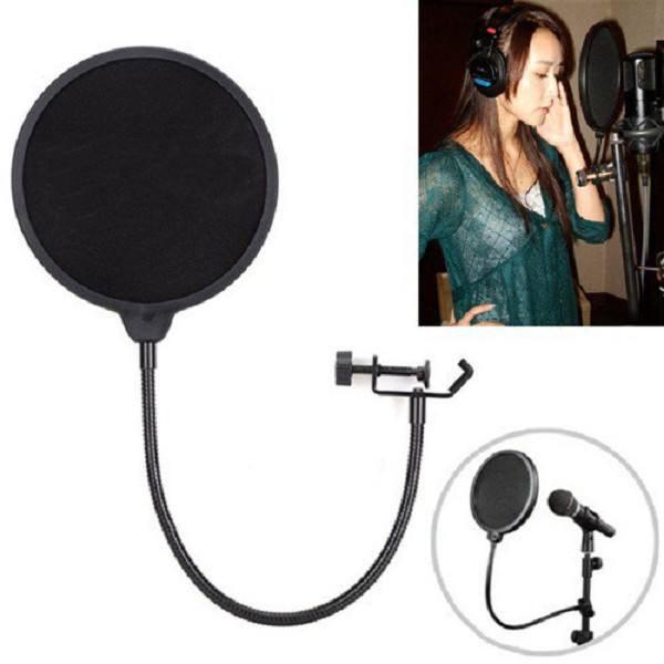 Bộ Chân Đế Micro Kẹp Bàn + Màng Lọc Âm Filter Cho Mic Hỗ Trợ Thu Âm, Livestream