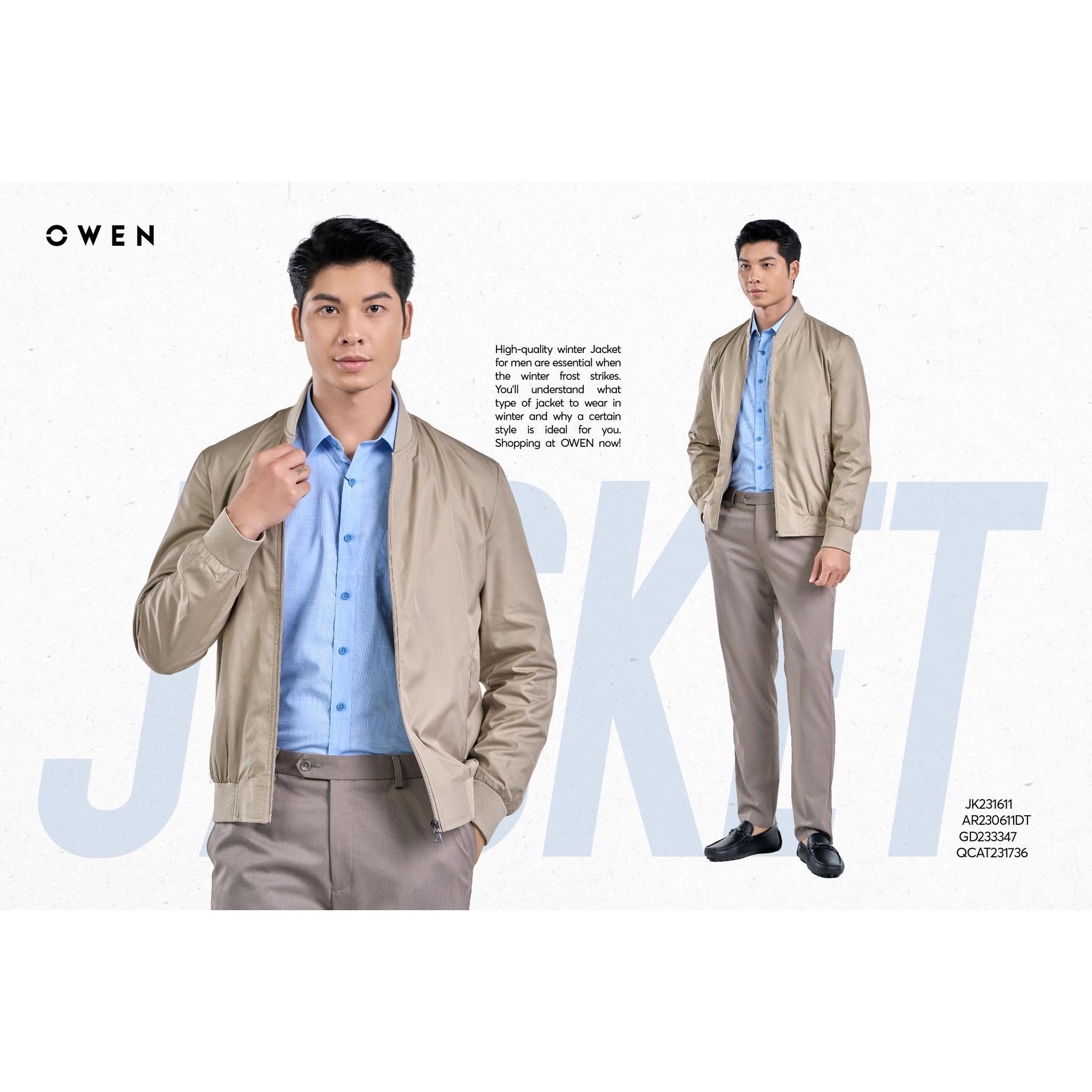 Áo khoác nam, áo Jacket OWEN cao cấp giữ ấm tốt JK231611