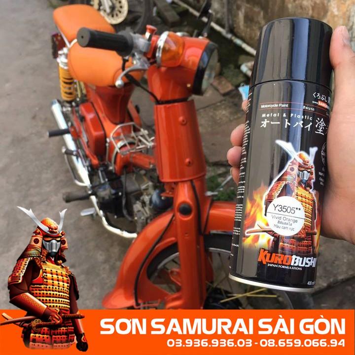 Sơn SAMURAI KUROBUSHI Y3505** MÀU CAM RỰC chính hãng - Sơn phun xe máy SAMURAI SÀI GÒN