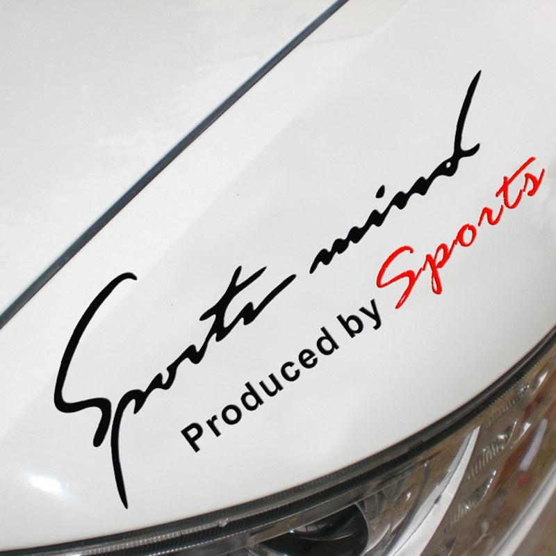 Tem Dán Decal Sport mind Xe Hơi Ô Tô Màu Đen Và Trắng