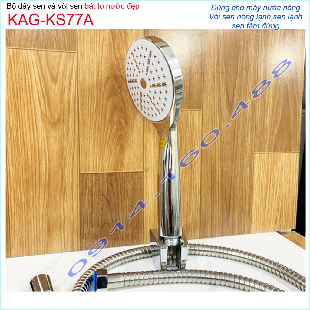 Vòi hoa sen tắm KAG-KS77A, Sales trọn bộ vòi hoa sen 1 tay sen+1 dây sen tắm vòi hoa sen tia nước mạnh sử dụng tốt