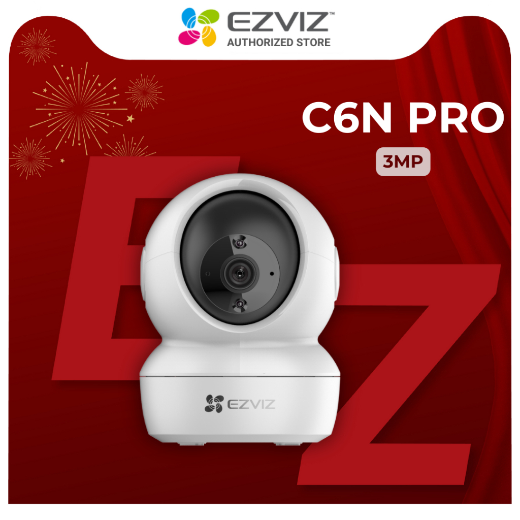 Camera Wifi Ezviz C6N 2K 3Mpx- xem và đàm thoại 2 chiều trên điện thoại - có nút bấm cảm ứng trên camera để gọi về app -Hàng chính hãng