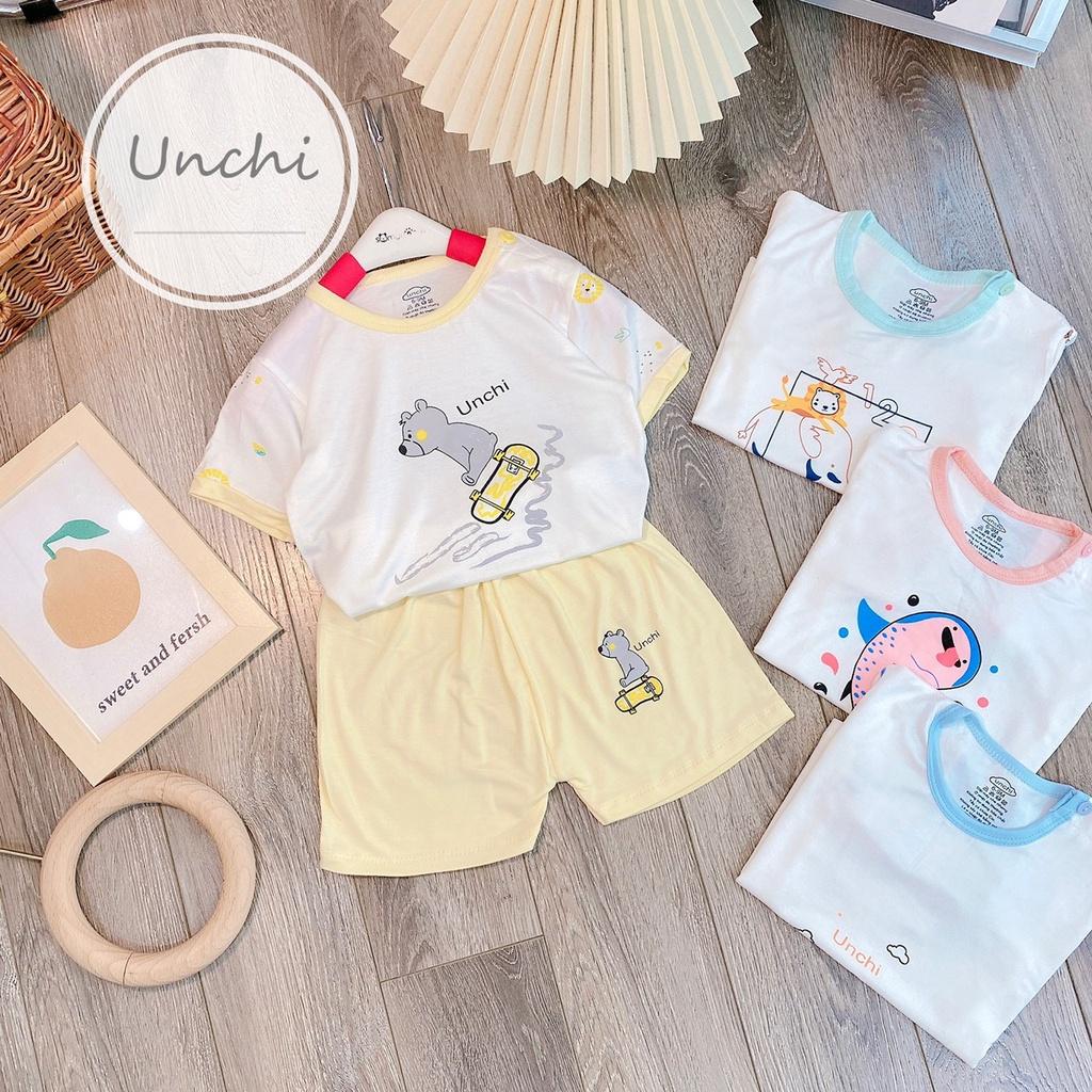 Bộ Unchi Cộc Tay Bé Trai, Bé Gái Peptit Hoạ Tiết Họa Tiết Dễ Thương