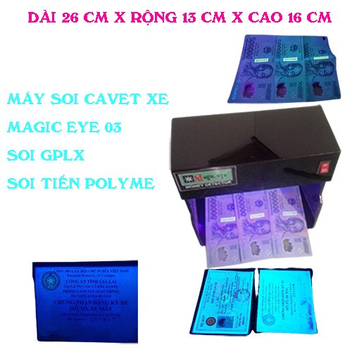 Máy soi cavet xe Magic eye 04 -Chuyên dùng cho tiệm cầm đồ , ngân hàng , vay tài chính(dùng 02 bóng đèn đôi 11 W)