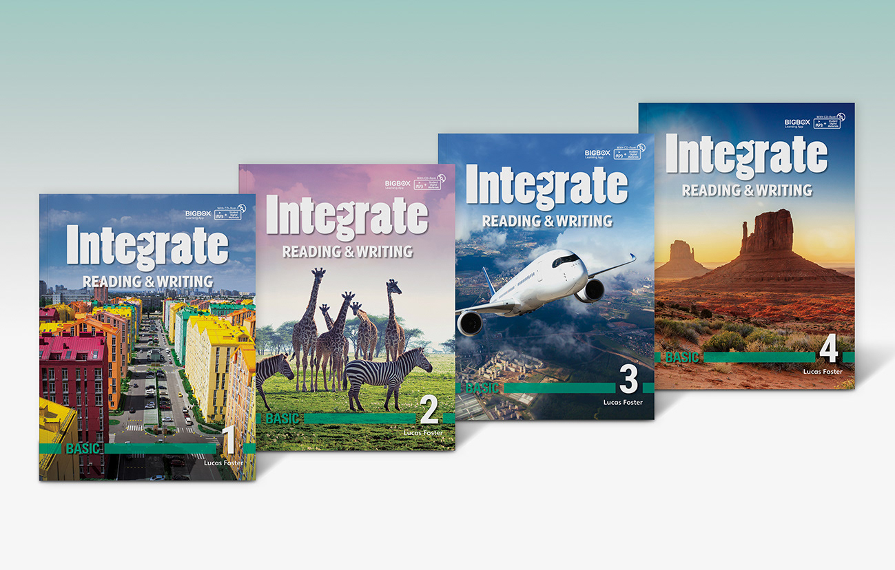Sách Integrate : Reading &amp; Writing Basic 1,2,3,4 nhà xuất bản Compass Publishing - Student Book with Practice Book A1+ - A2 + Free audio mp3 - Sách chuẩn nhập khẩu trực tiếp từ NXB Compass