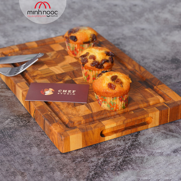 [Chính hãng] Thớt gỗ Teak Chef Studio hình chữ nhật 20x30x2,5cm - MSP 10227. Dùng cắt, thái, khay trưng bày thực phẩm.