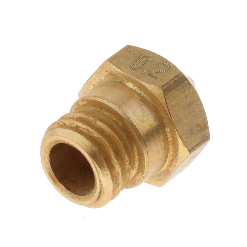0.2mm 3D Printer Extruder Nozzle Printhead Brass Copper for 1.75mm Filament
