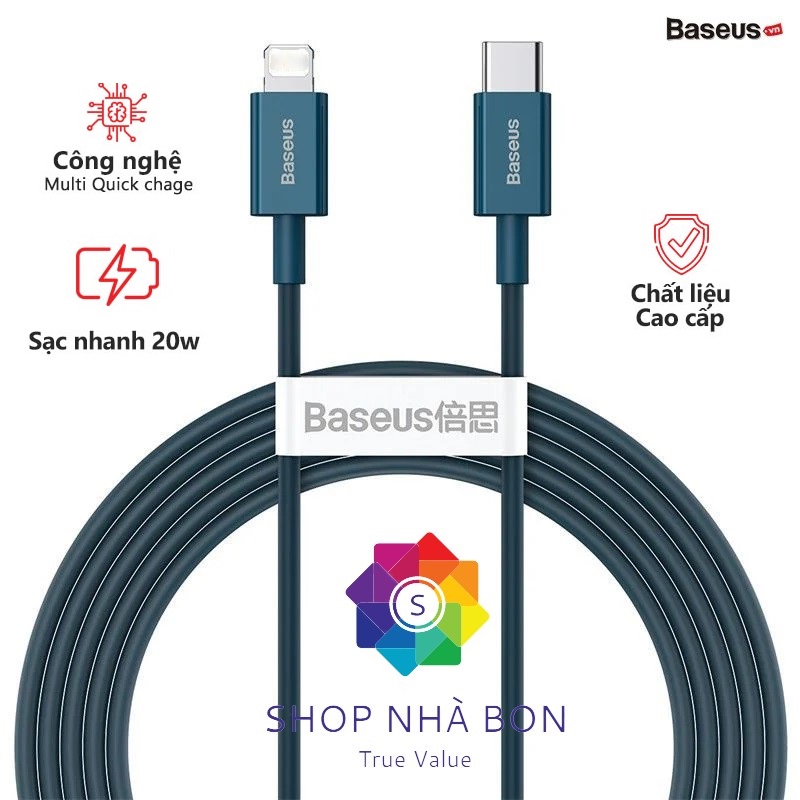 Cáp sạc nhanh siêu bền IP 20W Baseus Superior Series Fast Charging Data Cable Type-C to iP PD -Hỗ trợ sạc nhanh PD 20W dành cho iPhone 12 / PD 18W dành cho iP11/ iP XS Max- Hàng chính hãng