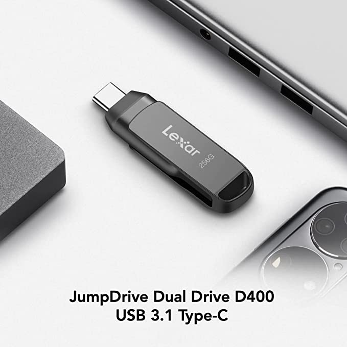 USB Lexar JumpDrive Dual Drive D400 Type-C / Type-A - USB 3.1 64G / 128GB, tốc độ đọc 130Mb/s, tương thích MAC / PC - Hàng chính hãng