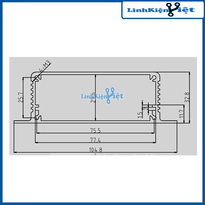 Hộp Nhôm Định Hình 105x33x100mm Hộp Đựng Mạch