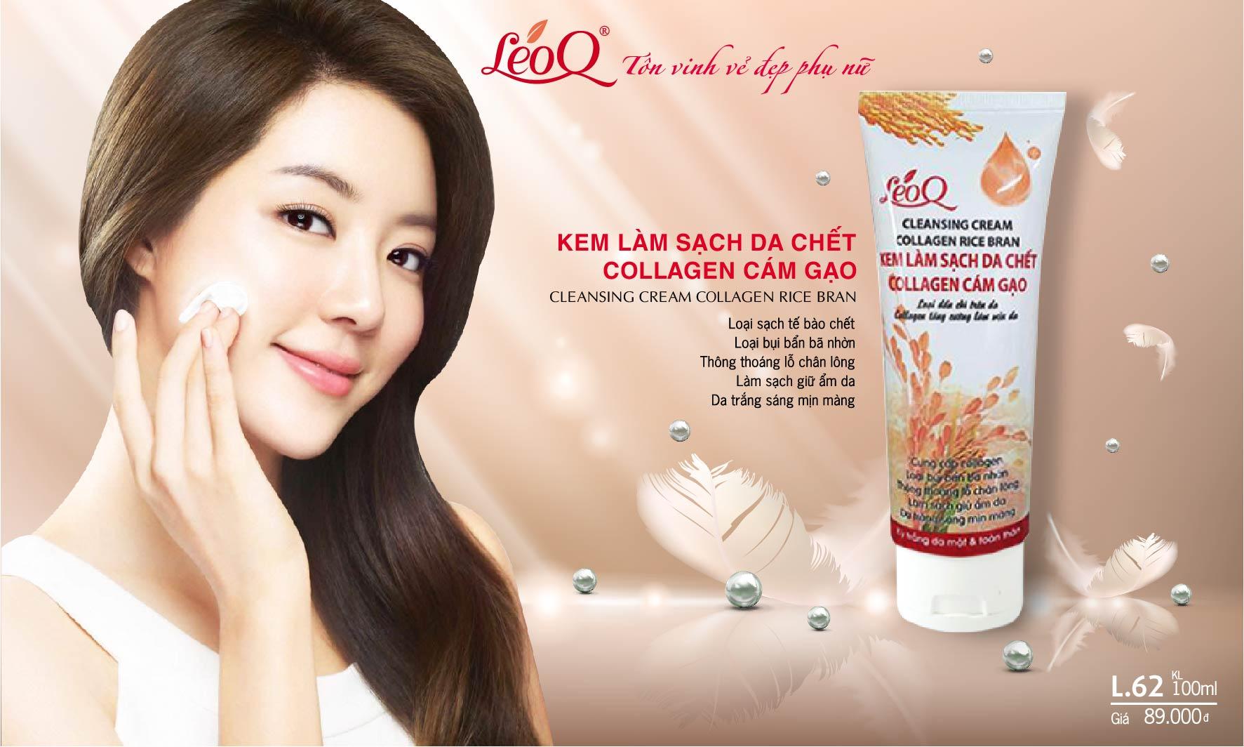 LEOQ KEM LÀM SẠCH TẾ BÀO CHẾT COLLAGEN CÁM GẠO