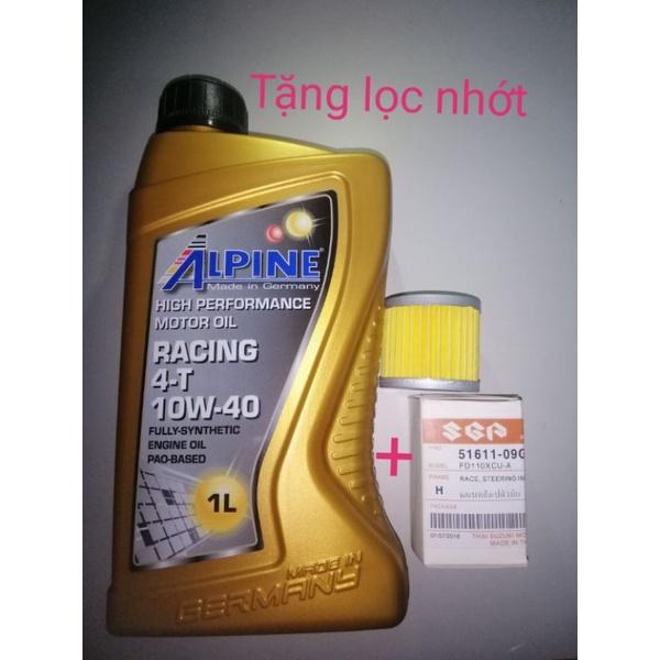 Nhớt ALPINE RACING 4T 10W-40 dầu gốc PAO công nghệ Đức - xe số, xe côn, xe PKL