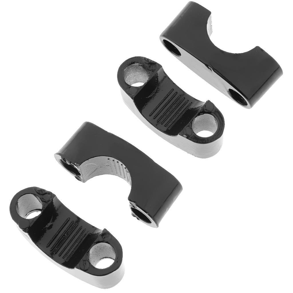 22mm Universal Motorcycle Handlebar   Riser Mount Clamp Adaptor Black