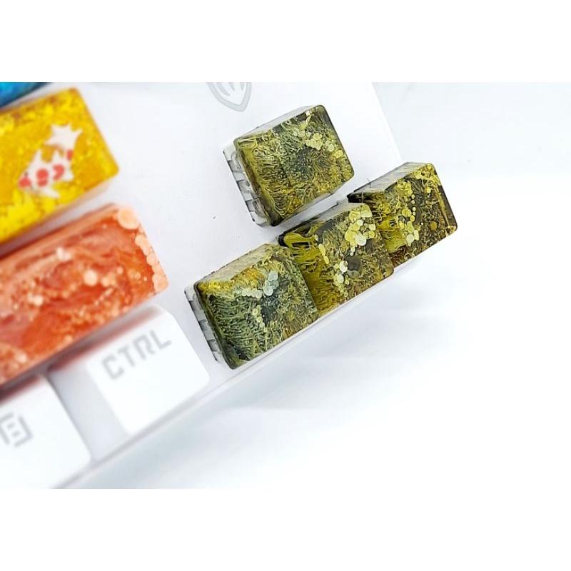 Set 4 keycap điều hướng, mũi tên tone vàng đen trang trí bàn phím cơ