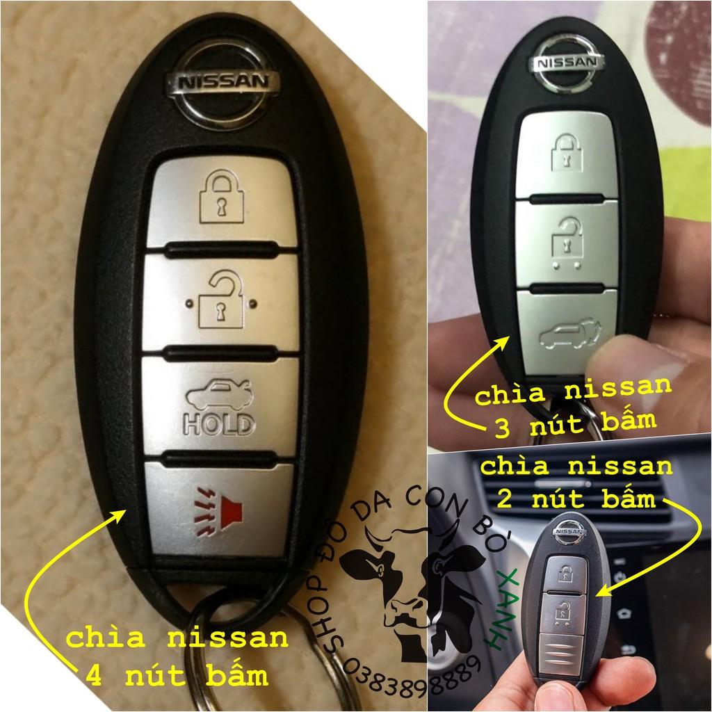 Bao da dành cho Chìa Khoá Nissan Xtrail, Teana, Terra, Navara, Sunny, Almera Handmade Da Thật 002