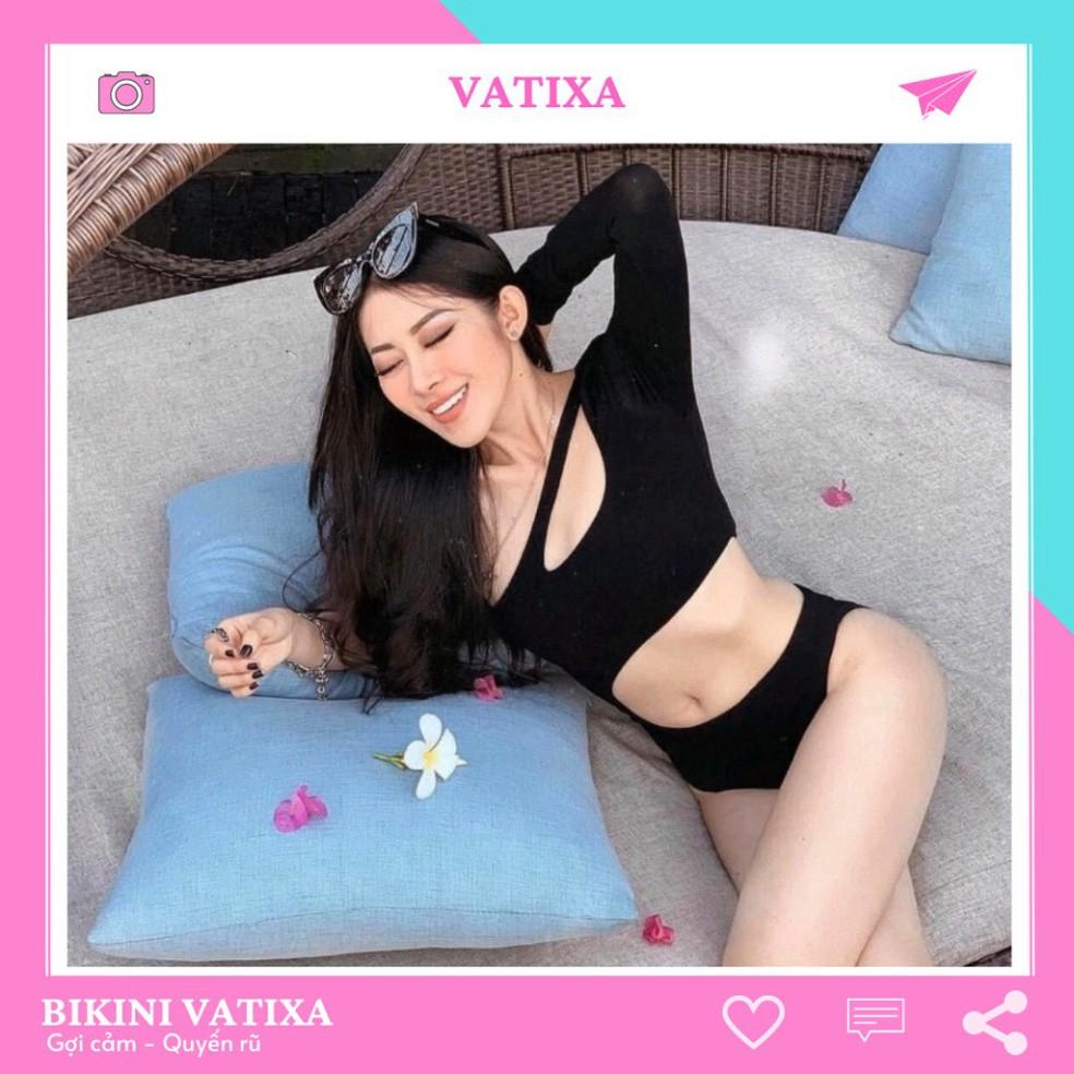 freeship Bikini tay dài liền thân khoét eo tinh tế (kèm hình thật) VATIXA BKN20