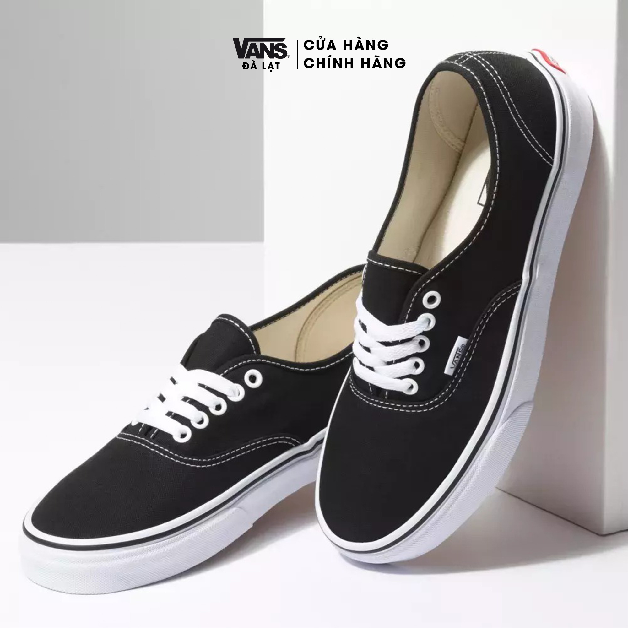 Hình ảnh Giày Sneaker Unisex CỔ THẤP Vans Authentic Black White  VN000EE3BLK