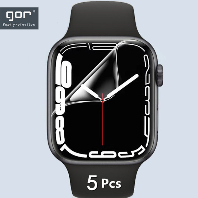 Bộ 5 miếng dán Gor TPU cho Apple Watch Series 4 5 6 7 8 SE Size 40 41 44 45 mm hộp 5 miếng- Hàng chính hãng - 41mm