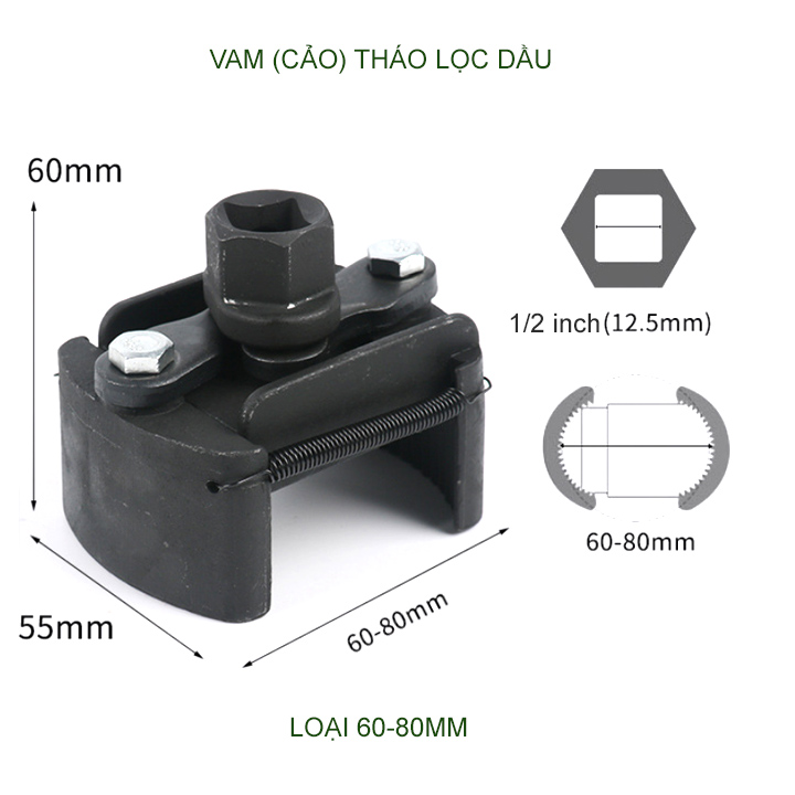 Vam tháo cốc lọc dầu đa năng