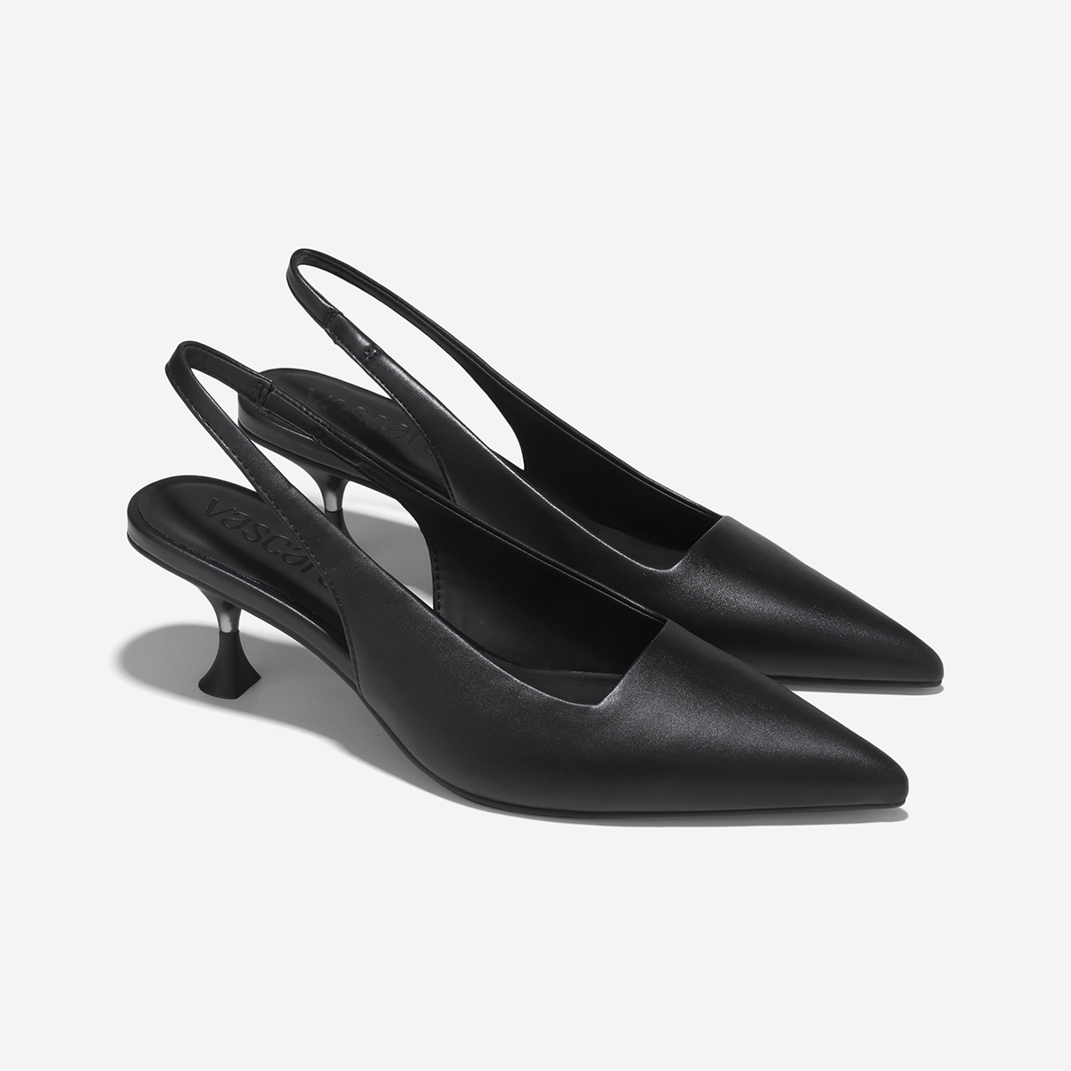 Vascara Giày Slingback Mũi Nhọn Nhấn Gót Hiệu Ứng Aluminium - BMN 0659
