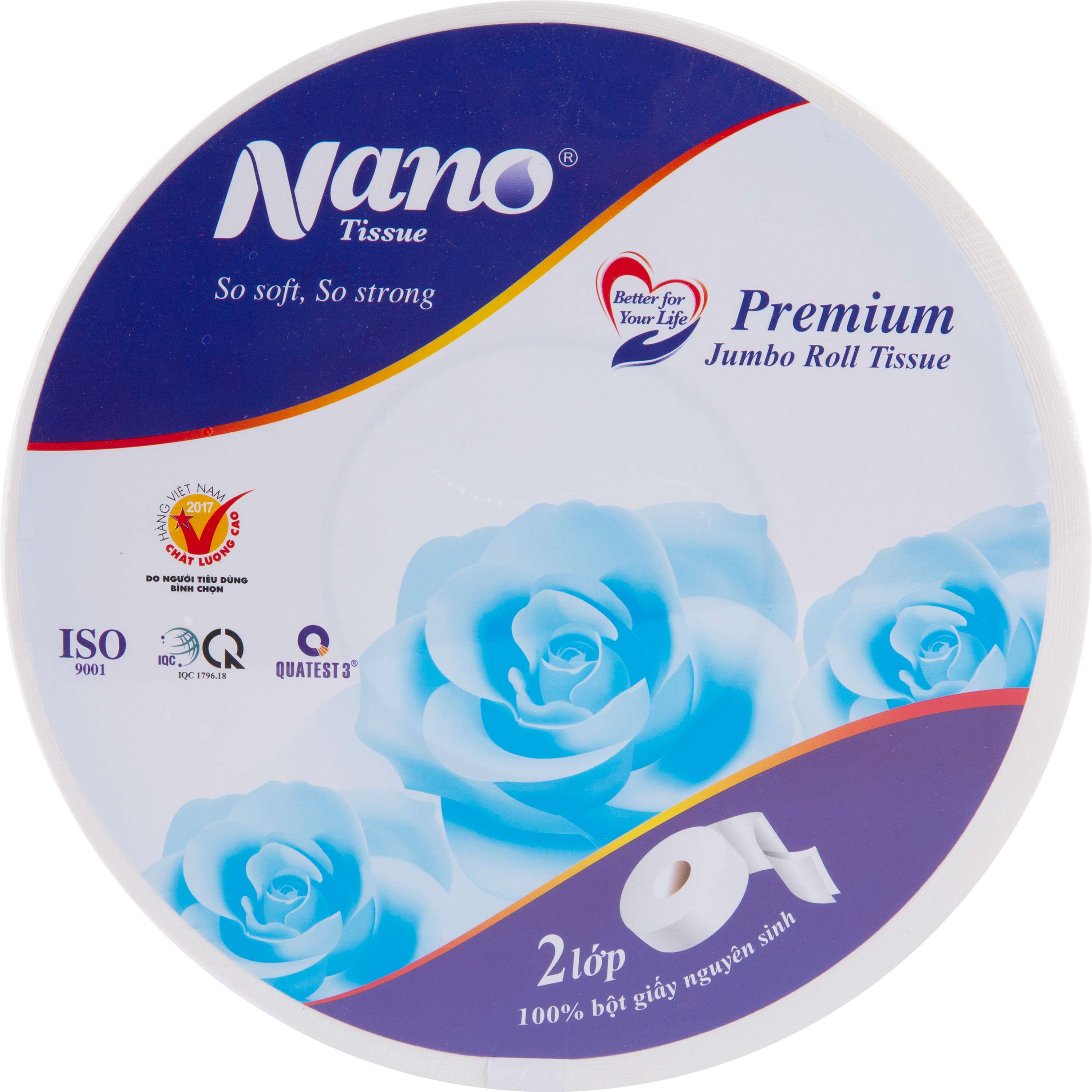 Giấy vệ sinh cuộn lớn 2 lớp mềm mại Nano, cuộn lớn 700g, an toàn tiết kiệm