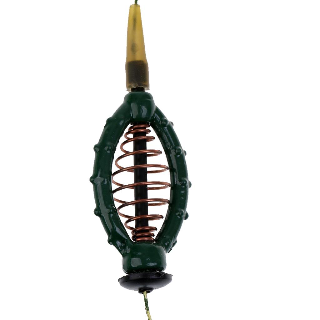 Carp Fishing Feeder Fishing Baits Cage Hook Rig Set Lead Sinker Tackle