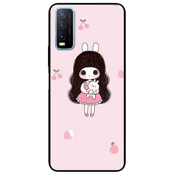 Ốp lưng dành cho Vivo Y20 - Y20s - Y12s mẫu Bé Gái Ôm Thỏ