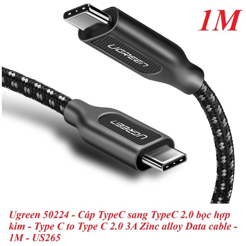 Ugreen UG50224US265TK 1M Dây USB Type-C sang USB 2.0 sạc và truyền dữ liệu - HÀNG CHÍNH HÃNG