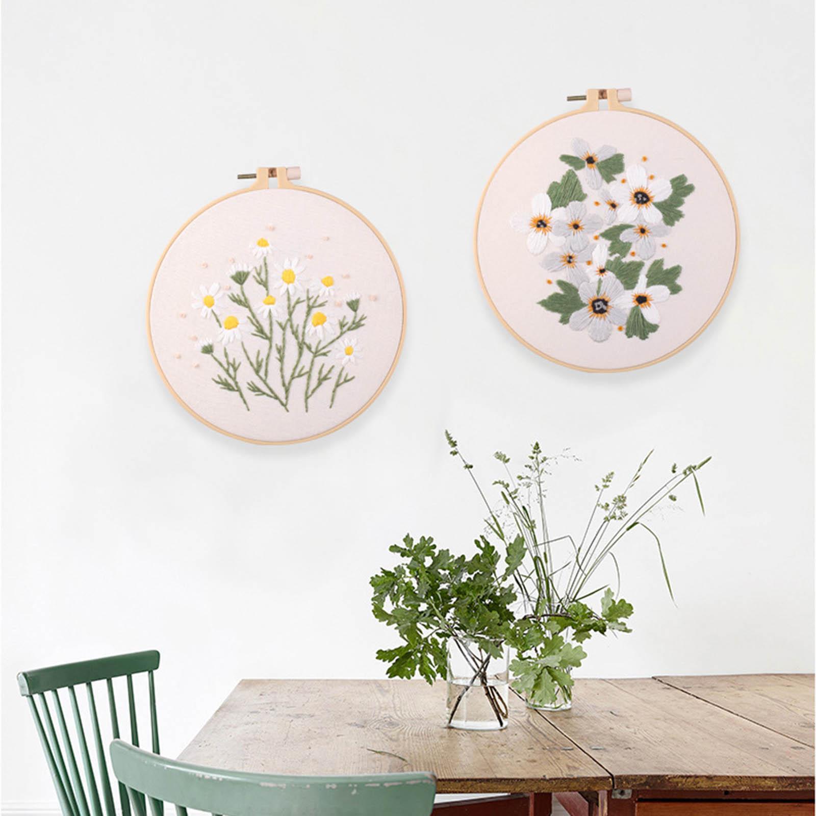 Embroidery Starter Kit, with Needles with Stamped Cloth Cross Stitch for Fun Home Decor