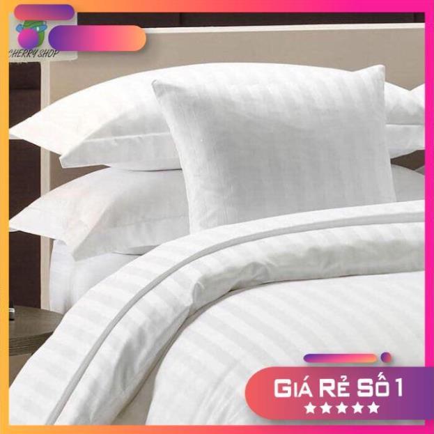 Vỏ chăn khách sạn cotton cvc TRẮNG SỌC đủ kích thước 1m6/m8/2m2 x 2m