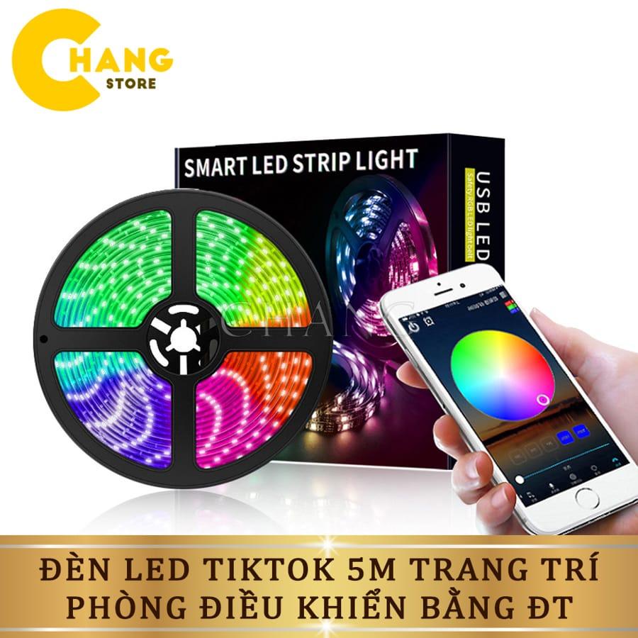 Đèn Led Tiktok 5m Điều Khiển Bằng App Điện Thoại 16 Triệu Màu Trang Trí Phòng Ngủ Nháy Theo Nhạc